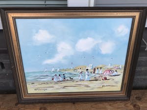 Henk Poeder - Vrolijk Strandgezicht bij Scheveningen kopen? Bied vanaf 100!