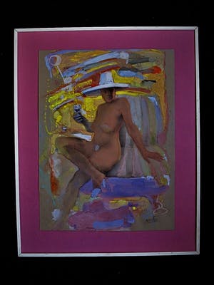 Niet of onleesbaar gesigneerd - Leuk jaren 50 Pastel "CopacaBana Brasil" gesigneerd kopen? Bied vanaf 10!