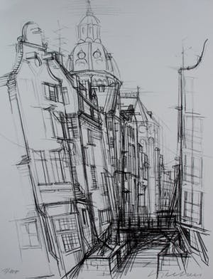 Niet of onleesbaar gesigneerd - Litho: Stadsgezicht kopen? Bied vanaf 10!