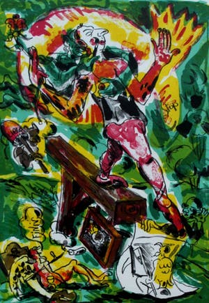 Jorg Immendorff - Ingelijste litho: The Rake II - 1995 kopen? Bied vanaf 325!