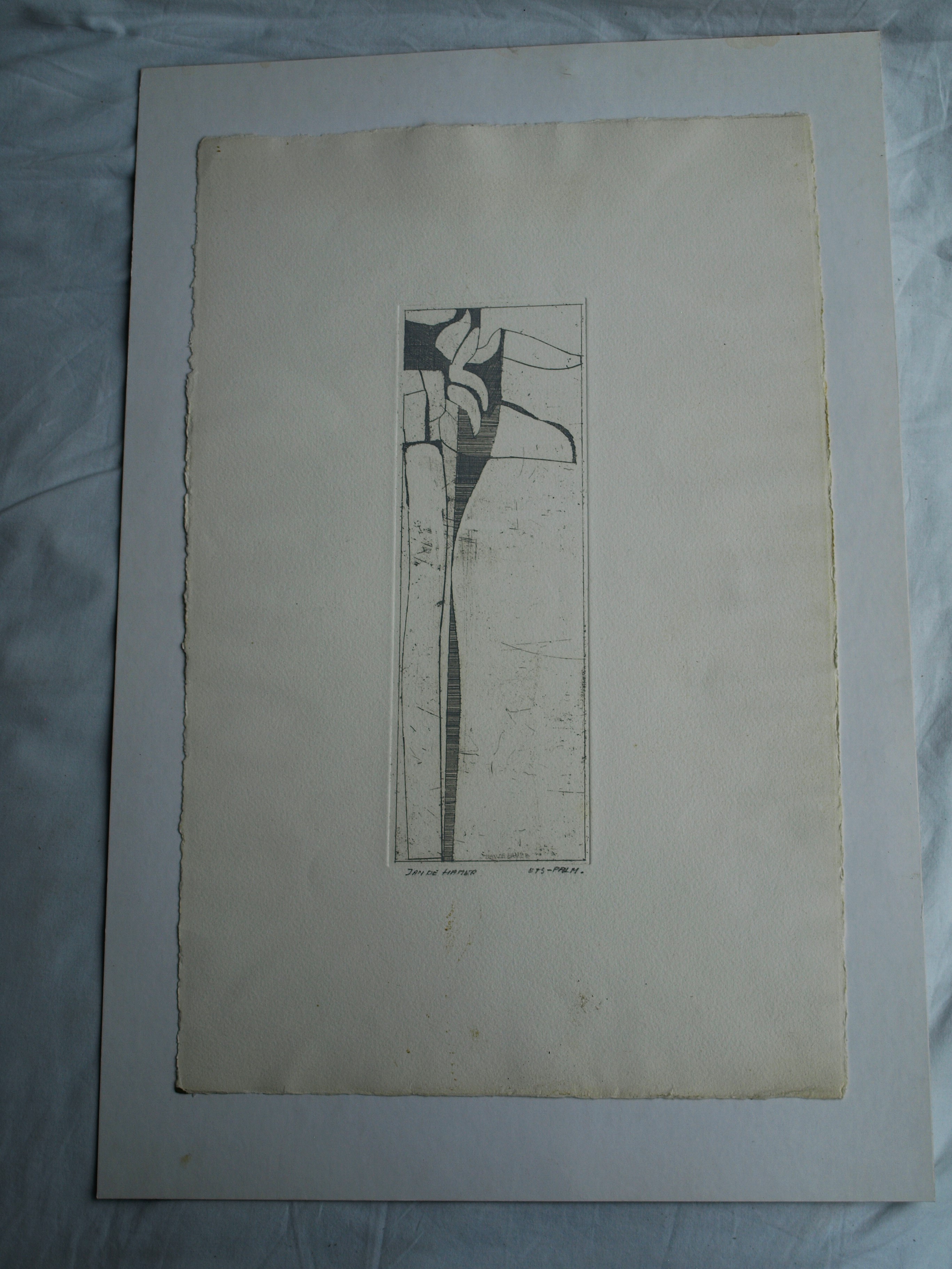 Jan de Hamer - Ets, Palm – gesigneerd – ca 1975 kopen? Bied vanaf 1!
