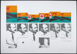 Wil Bink - Portfolio met zes zeefdrukken, Boven onder links rechts kopen? Bied vanaf 60!