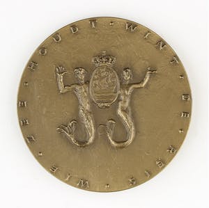 Albert Termote - Bronzen penning: 100-jarig bestaan K.N.S.M. te Amsterdam, 1956 kopen? Bied vanaf 75!
