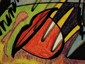 Paul de Lussanet - Figuratief Abstract Pastel "Compositie met Fantasiedier " gesigneerd 1974 kopen? Bied vanaf 1!