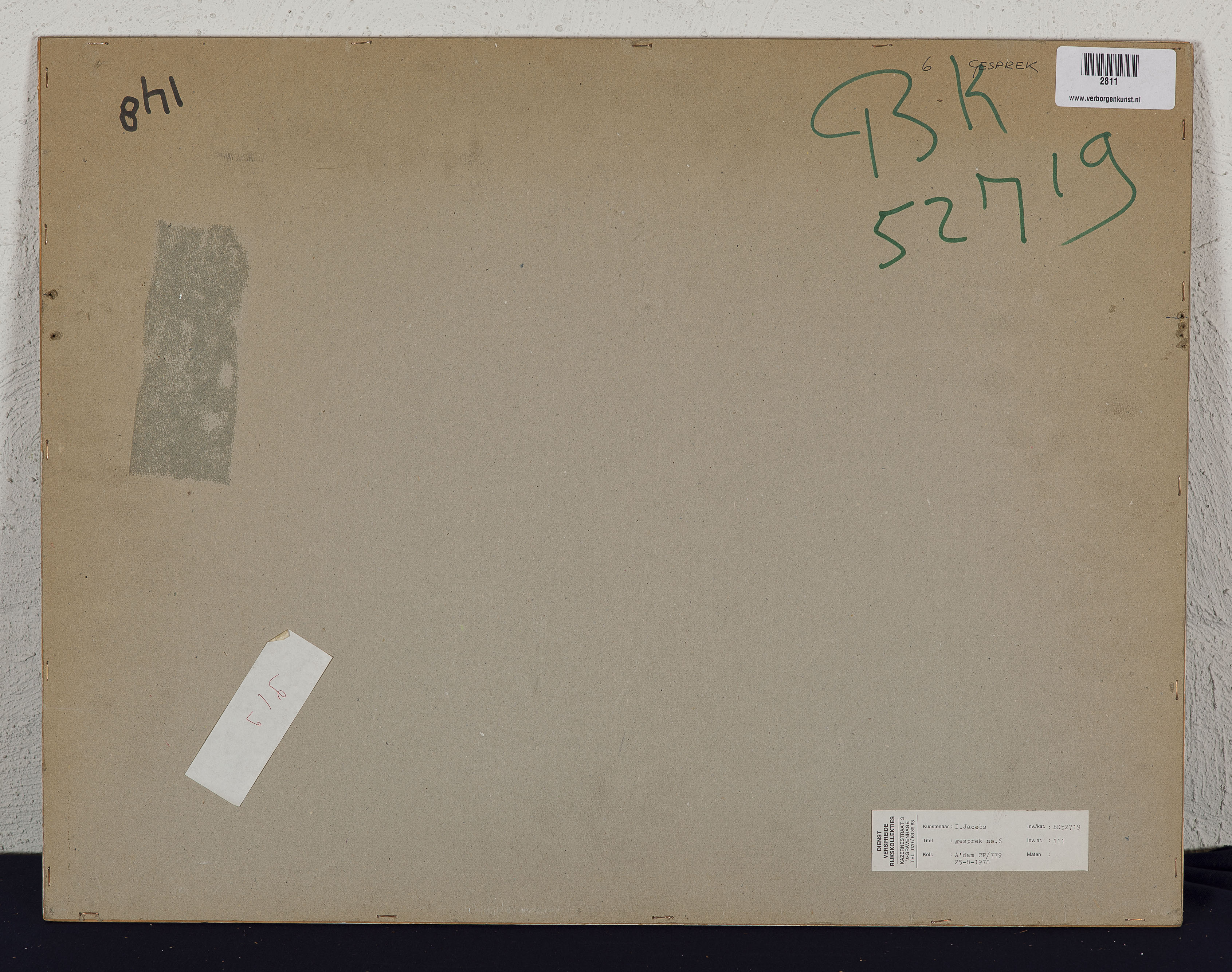 Les (Isaac) Jacobs - Gesprek 6 - Pastelkrijt op papier - gesigneerd r.o. - BKR Amsterdam - 1978 kopen? Bied vanaf 10!