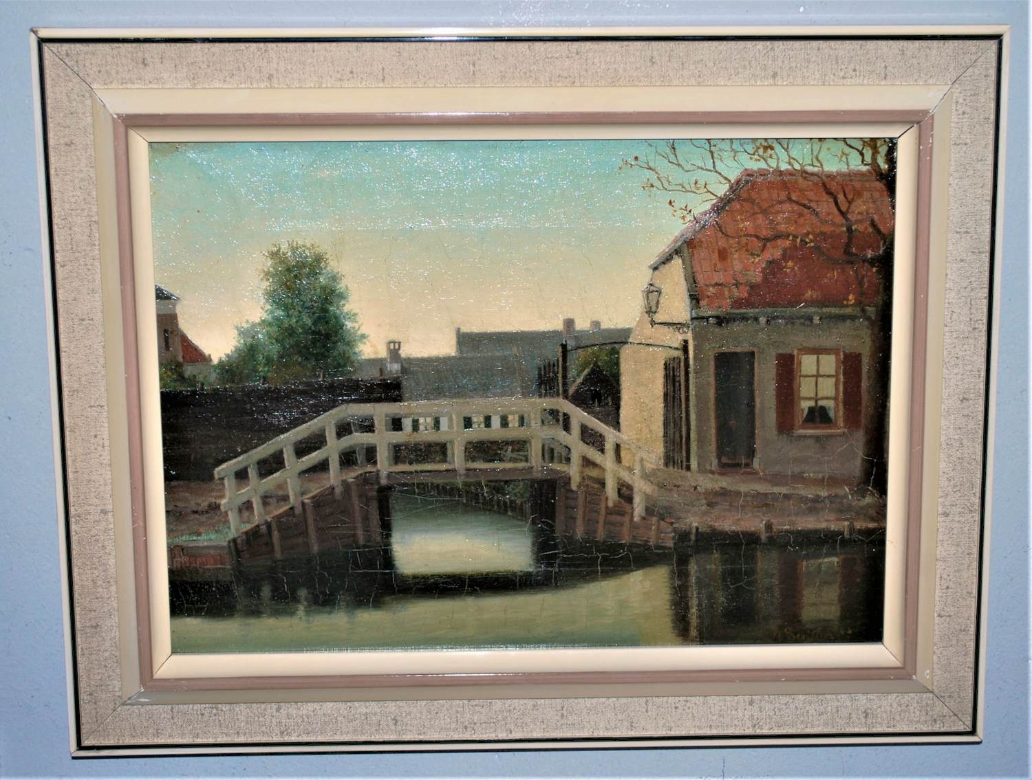 George Frederik Teyssen - Dorpsgezicht - olieverfschilderij kopen? Bied vanaf 1!