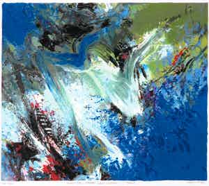 Mattie Schilders - Zeefdruk, Water, Bron van leven I verkocht voor € 1!