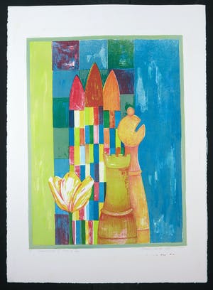 Fenneke van der Elst - Zeefdruk, Tulpentoernooi III toren en loper kopen? Bied vanaf 1!