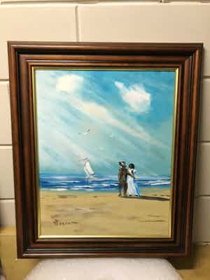 Henk Poeder - Romantisch Zeegezicht met Echtpaar verkocht voor € 50!