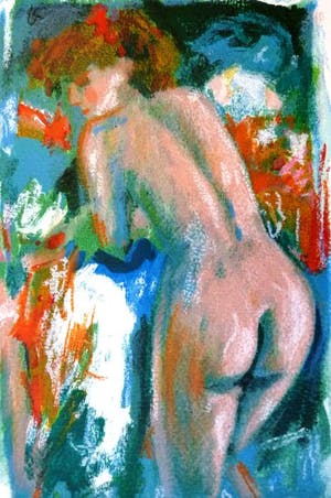 Annemarie de Groot - zeefdruk van naakte dame , e/a in vergulde lijst kopen? Bied vanaf 50!