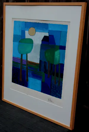 Ton Schulten - Ingelijste kleurenzeefdruk: ''Verstild landschap" - 1993 kopen? Bied vanaf 595!