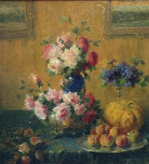 Henry Kokken - C455 - Bloemstilleven met fruit. kopen? Bied vanaf 150!