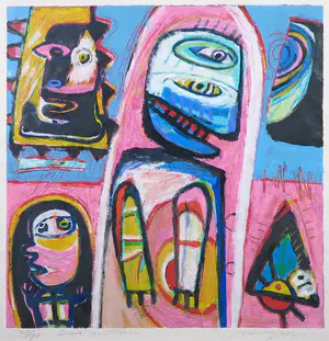 Henk Vierveijzer - Zeefdruk, Oma ze toren - Ingelijst kopen? Bied vanaf 50!