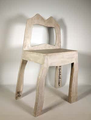 Klaas Gubbels - Beschilderd hout, Stoel verkocht voor € 700!