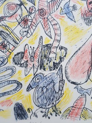 Corneille - Prachtige zeldzame litho -vrouw met vogels kopen? Bied vanaf 400!