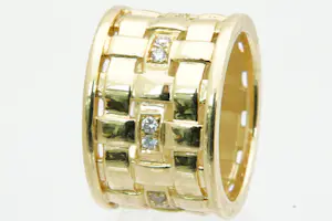55- Apart vormgegeven 18Krt gouden "gevlochten" ring met 0.40ct diamant kaufen? Bieten Sie von 770!