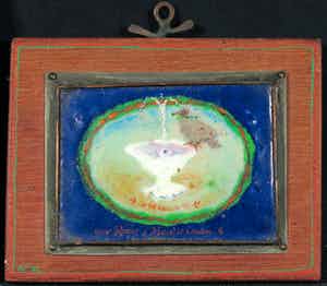 Go de Kroon - Emaille schildering, Vogeltje verkocht voor € 80!