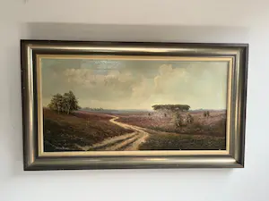 Jan van Wissen - Heidelandschap met dorp kopen? Bied vanaf 70!