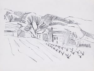 Joe Wols - Lot van drie tekeningen, Landschappen kopen? Bied vanaf 1!