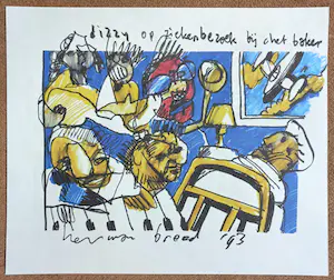 Herman Brood - Dizzy bij Chet Baker, offset litho - Gratis verzending binnen Nederland! kopen? Bied vanaf 50!