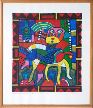 Clemens Briels - The act with the floating chair | Ingelijst kopen? Bied vanaf 95!