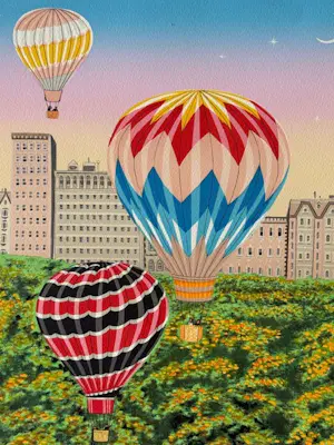 Francois Ledan - Lithographie "Ballooning over Central Park" kopen? Bied vanaf 105!