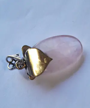 vintage sajen roze rozenkwarts sterling zilveren juwelen citrien  hanger kopen? Bied vanaf 75!