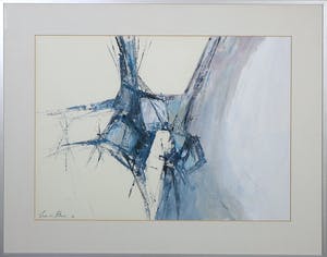 Wim de Bruin - Acryl op papier, Abstract - Ingelijst kopen? Bied vanaf 1!