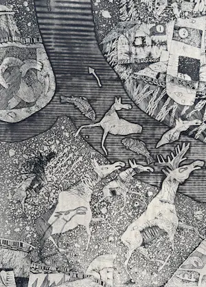 Alexander Bobkin - handgesigneerde ets | 'Siberië' (Zeer groot) kopen? Bied vanaf 150!