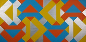 Evert Jan Monroy - Acryl op doek, 1b (Abstract geometrische compositie) - Ingelijst (Zeer groot) kopen? Bied vanaf 200!