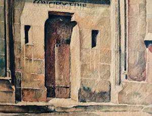 Niet of onleesbaar gesigneerd - In 1939 gemaakt aquarel "Paris - Île de la Cité Conciergerie - gesigneerd kopen? Bied vanaf 1!