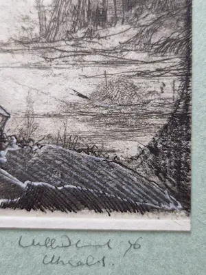 Dirkje Kuik - William (Dirkje) Kuik - gemengde techniek op papier - fantasie landschap kopen? Bied vanaf 109!