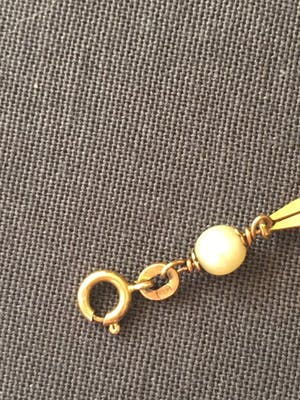 18K Goud - geelgouden vintage armband met cultivé parels kopen? Bied vanaf 145!