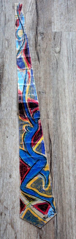 Erwin de Vries - Vetkrijttekening voor stropdas ontwerp: naakte vrouw - 1994 - The society shop kopen? Bied vanaf 75!