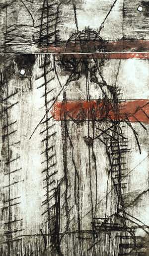 Anton Heyboer - Compositie met figuur, ets (1966) verkocht voor € 350!