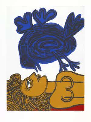 Corneille - Aquatint, Souvenir de Veronique (Groot!) verkocht voor € 10!