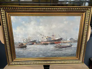 Anton van Unen - Havengezicht Rotterdam (2) kopen? Bied vanaf 175!