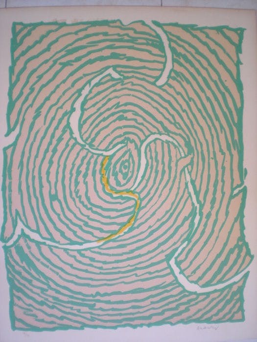 Pierre Alechinsky - Pierre Alechinsky, grote handgesigneerde litho, Labyrinth verkocht voor € 650!