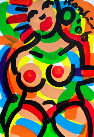 Jacob Kanbier - acryl op papier - 2006 verkauft für € 85!
