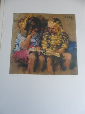Rob Houdijk - Offset-litho, "Samen lezen". kopen? Bied vanaf 35!