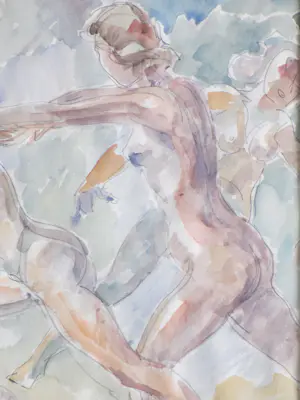 Carl C. van Niekerk - Dansende naakte vrouwen - Gemengde techniek kopen? Bied vanaf 40!