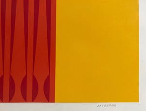 Dordevic Miodrag - Gesigneerde zeefdruk - Abstracte compositie met rood en geel - 92/100 kopen? Bied vanaf 50!