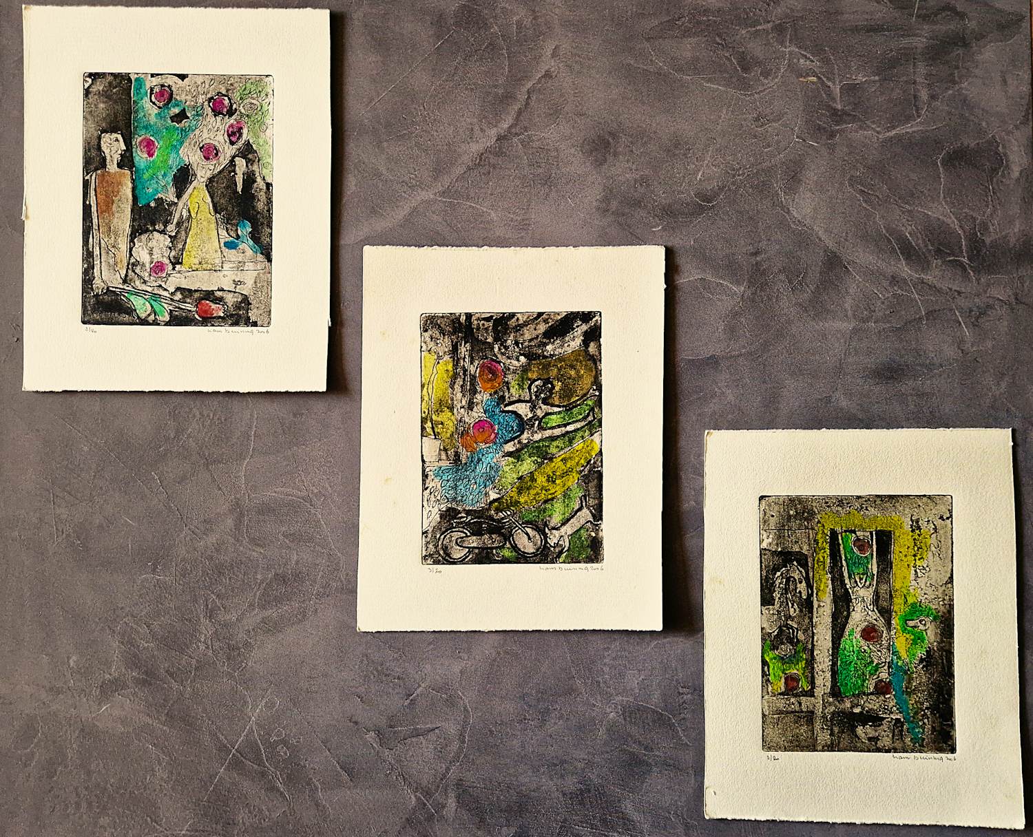 Hans Buining - DRIE in zeer kleine oplage (20) gemaakte Etsen & Aquatinten - gesigneerd kopen? Bied vanaf 32!