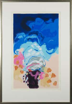 Henk van Vessem - Zeefdruk, De avond - Ingelijst verkocht voor € 40!