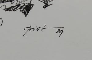 Piet Snoeren - Pentekening op papier, Boomstam - Ingelijst kopen? Bied vanaf 50!