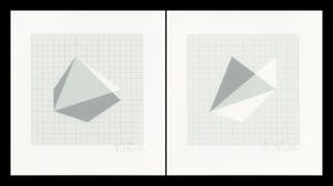 H.D. Schrader - Twee handgesigneerde zeefdrukken: Geometrische Composities I, II kopen? Bied vanaf 1!