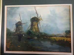 Adriaan Terhell - Adriaan C. Terhell (onder pseudo C. de Zeeuw): Aquarel Hollandse polderlandscha verkocht voor € 50!