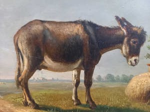 Louis Pierre Verwée - ezel met schapen in weidelandschap kopen? Bied vanaf 300!