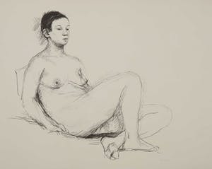 Aat Veldhoen - Rotaprint (handgesigneerd), Zittende vrouw kopen? Bied vanaf 70!