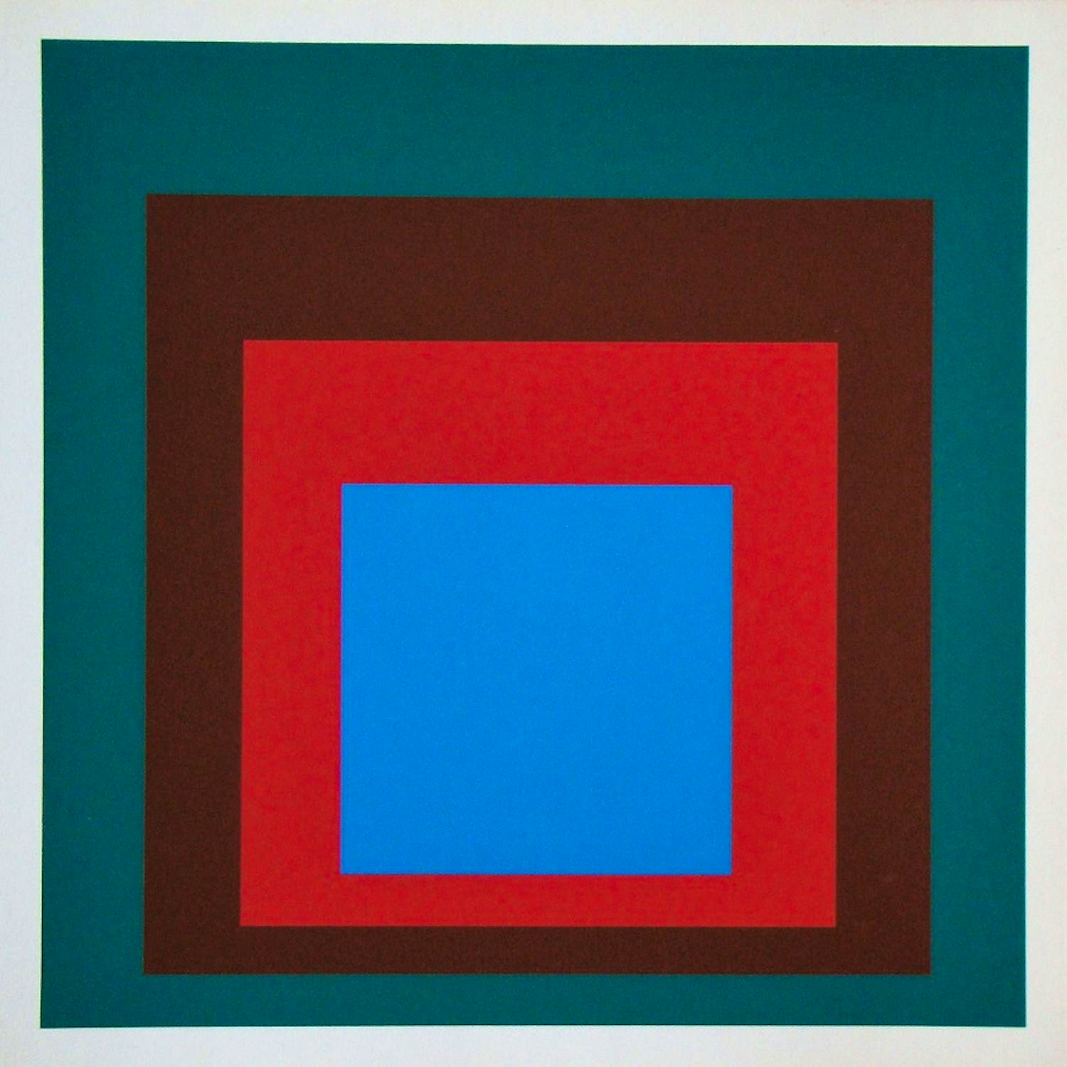 Josef Albers - Hommage aan het Plein - Protected Blue, 1977 - Zeefdruk in kleuren kopen? Bied vanaf 220!